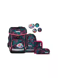 ERGOBAG | Set zaino scolastico da 5 pezzi Cubo Orso Corallo | Nero