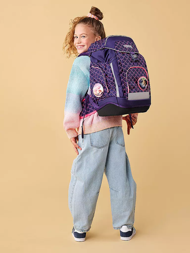 ERGOBAG | Set zaino scolastico da 6 pezzi Maxi Perlentaucher | Blu scuro