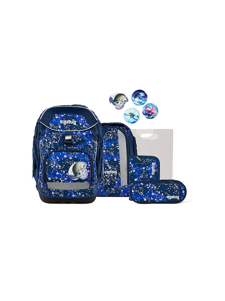 ERGOBAG | Set zaino scolastico da 6 pezzi Pack Ozeano Orso Abitante | Lilla