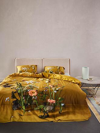 ESSENZA | Biancheria da letto in raso FABRICE 70x90cm/140x200cm Flower Ocher