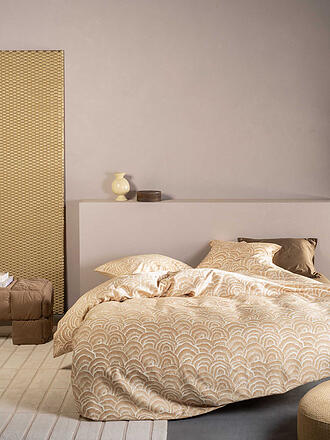 ESSENZA | Biancheria da letto in raso RAYE 70x90cm/140x200cm Sabbia Dorata