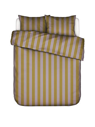 ESSENZA | Biancheria da letto in raso MINTE STRIPE 70x90/140x200cm Viola Chiaro/Oliva
