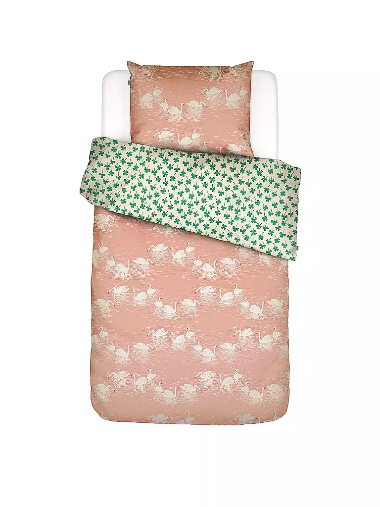 ESSENZA | Biancheria da letto in percalle SWAN LAKE 70x90cm/140x200cm Misty Rose | Rosa