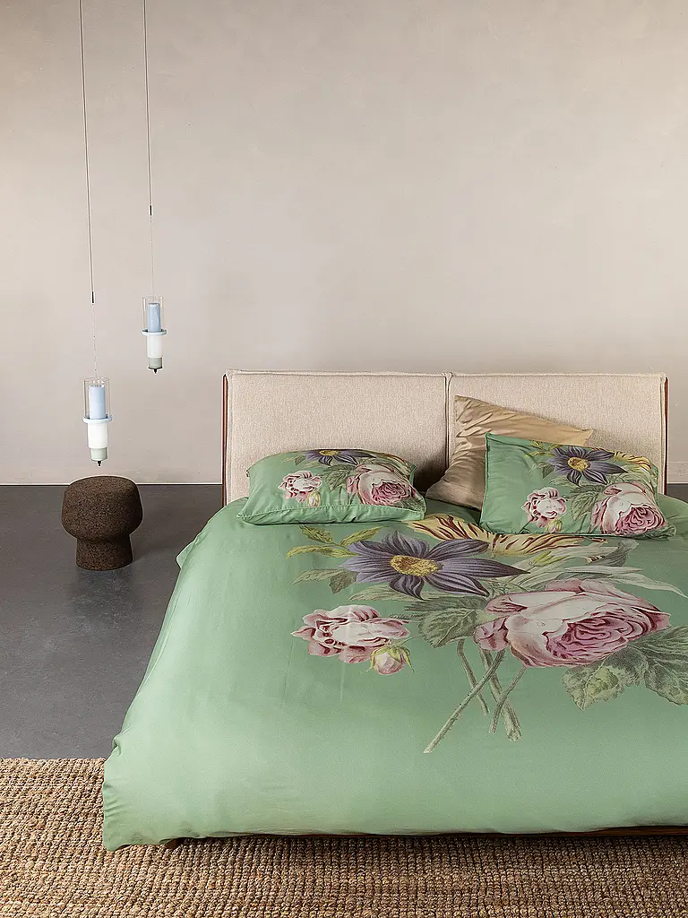 ESSENZA | Biancheria da letto in raso 2x 70x90cm / 140x200cm MADIA Verde Basilico | Oliva
