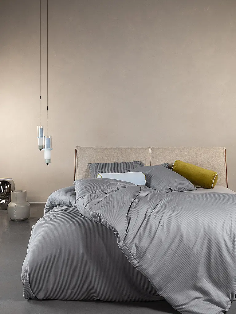 ESSENZA | Biancheria da letto in raso 70x90cm / 140x200cm COLETTA Global Grey | Grigio