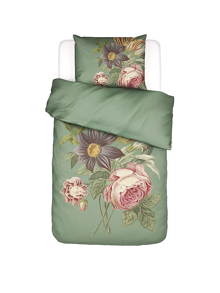 ESSENZA | Biancheria da letto in raso 70x90cm / 140x200cm MADIA Basil Green | Oliva