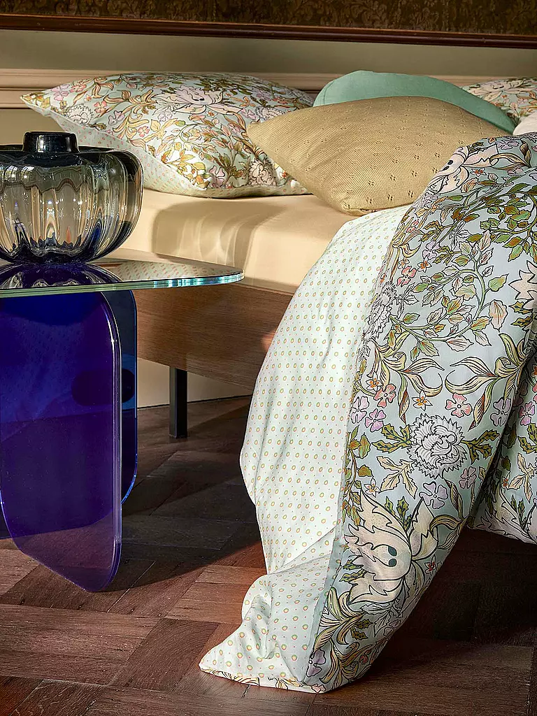 ESSENZA | Biancheria da letto in raso 70x90cm / 140x200cm Ophelia Hazy Blue | Verde chiaro