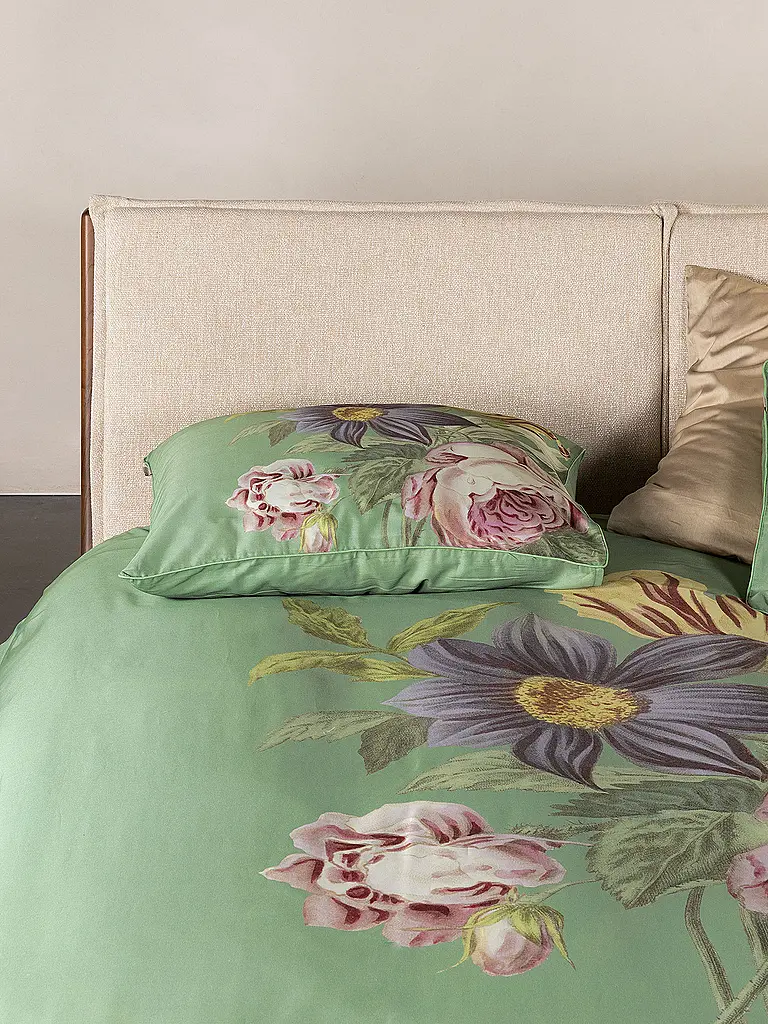ESSENZA | Biancheria da letto in raso 70x90cm / 140x220cm MADIA Verde Basilico | 