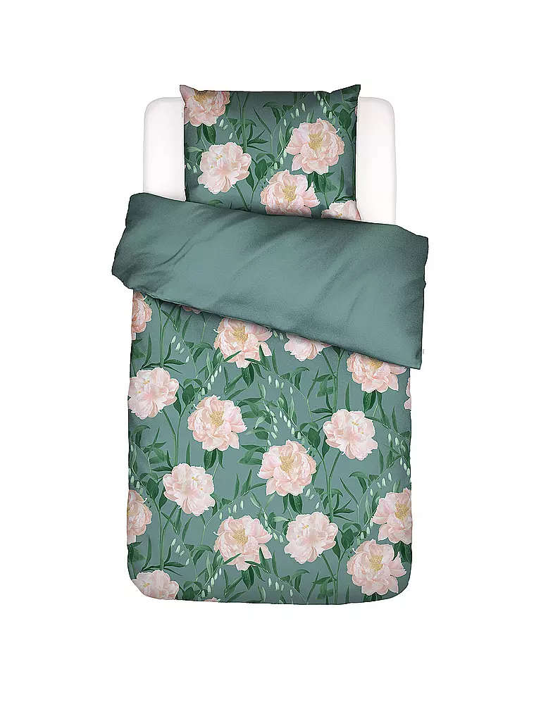 ESSENZA | Biancheria da letto in raso DOROTHEA 70x90cm/140x200cm Soft Teal | Menta