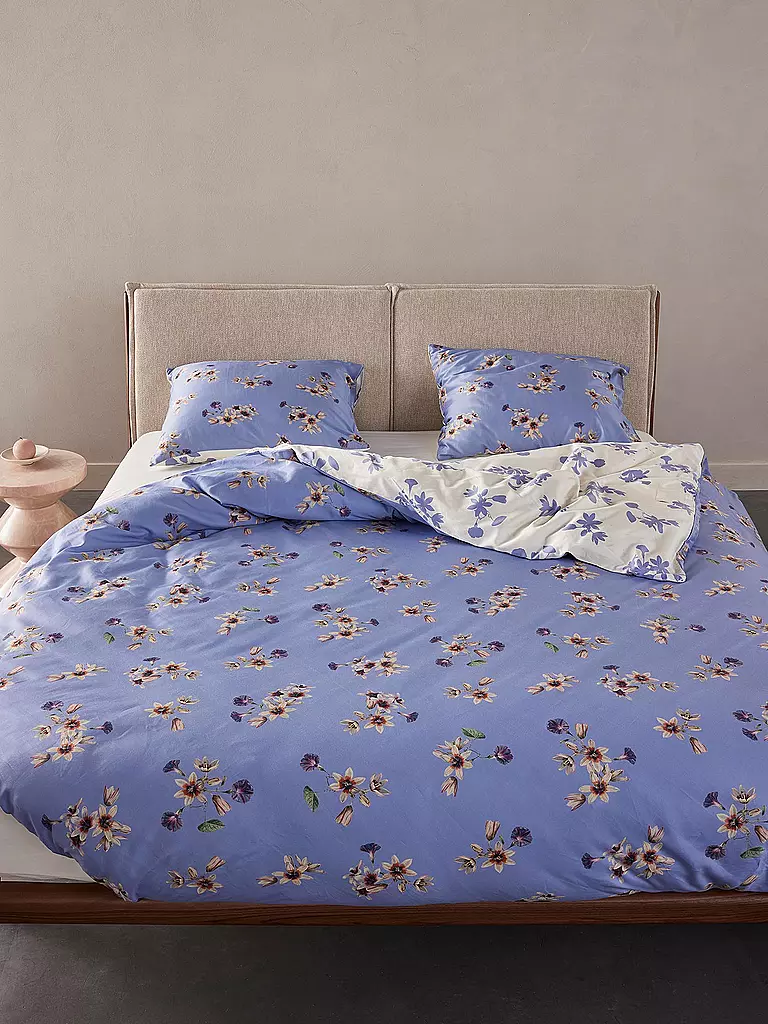 ESSENZA | Biancheria da letto in raso FIORA 70x90cm/140x200cm Lavander Blue | Lilla