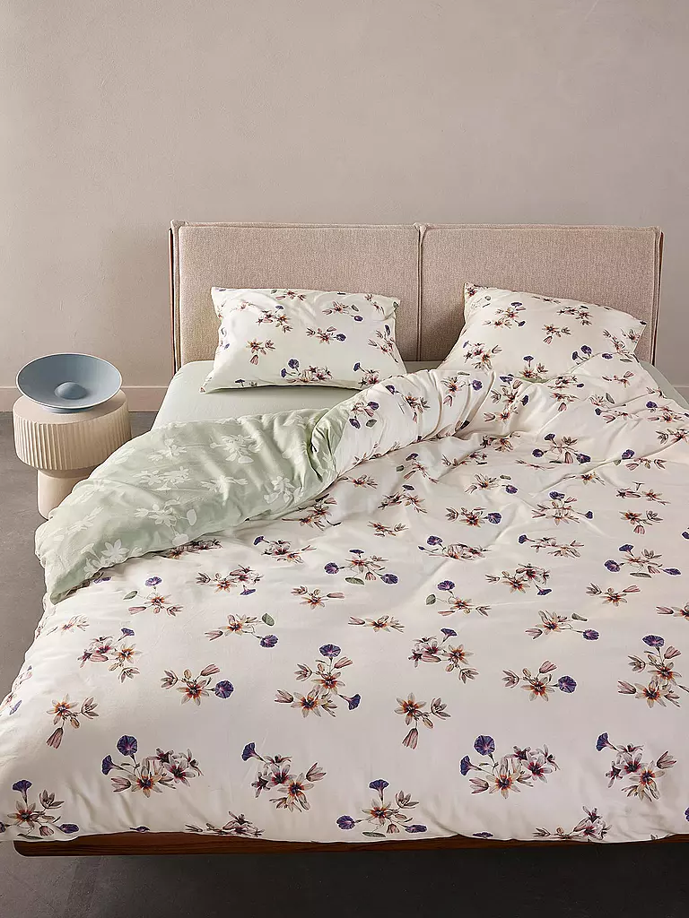 ESSENZA | Biancheria da letto in raso FIORA 70x90cm/140x200cm Vanilla |