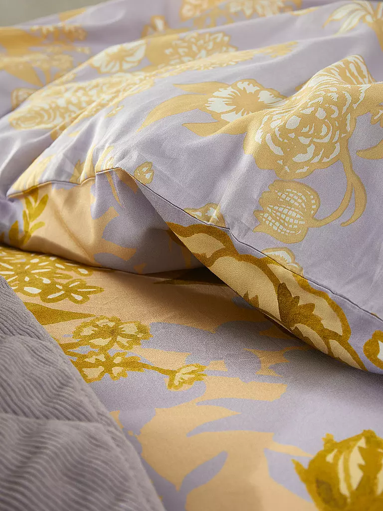 ESSENZA | Biancheria da letto in raso FLORE 70x90cm/140x200cm Yellow Straw | 