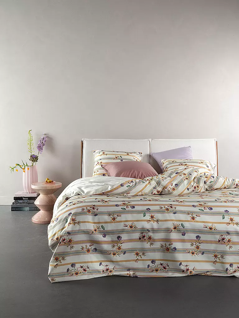ESSENZA | Biancheria da letto in raso ROSELINA 70x90cm/140x200cm Vanilla | Beige