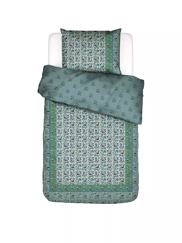 ESSENZA | Biancheria da letto in raso VALERIA 70x90cm/140x200cm Verde tenue | Menta