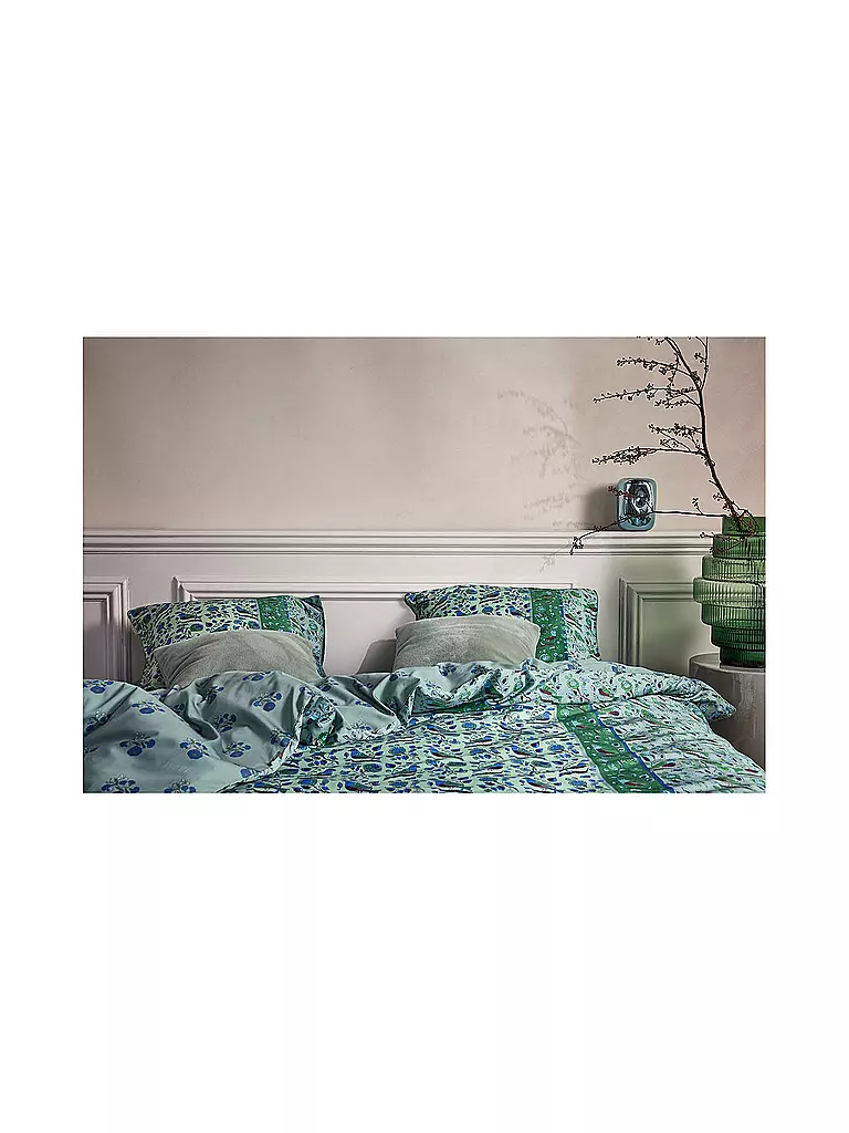 ESSENZA | Biancheria da letto in raso VALERIA 70x90cm/140x200cm Verde tenue |