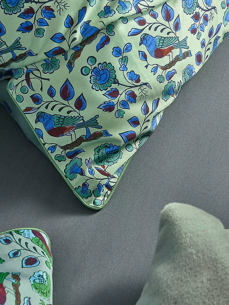 ESSENZA | Biancheria da letto in raso VALERIA 70x90cm/140x200cm Verde tenue |