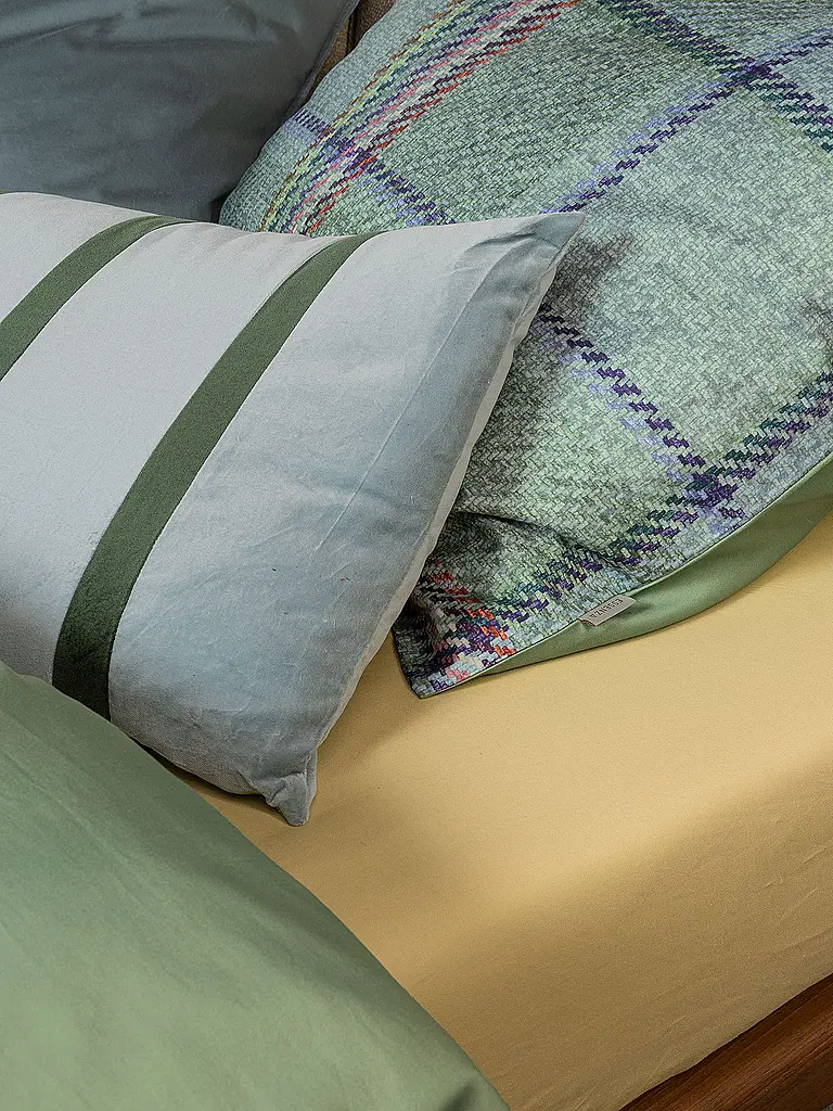 ESSENZA | Biancheria da letto in twill 70x90cm / 140x200cm MEAU Basil Green | Verde chiaro