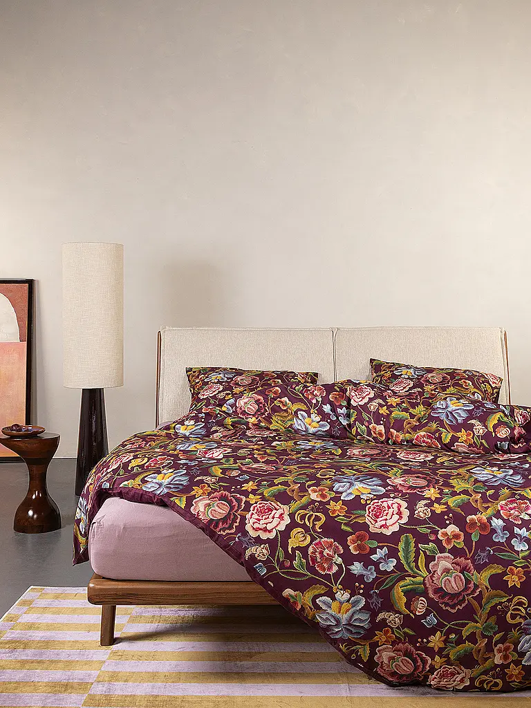 ESSENZA | Biancheria da letto in twill 70x90cm / 140x200cm ROSANELLA Malva / Vino | Bacca