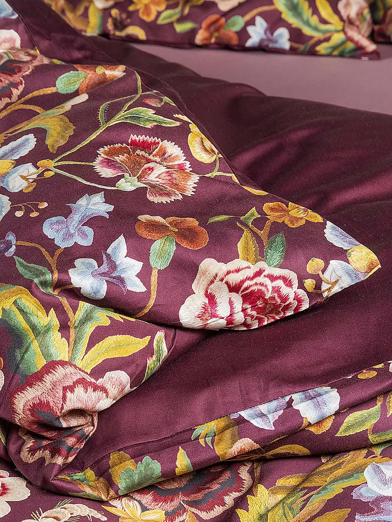 ESSENZA | Biancheria da letto in twill 70x90cm / 140x200cm ROSANELLA Malva / Vino |