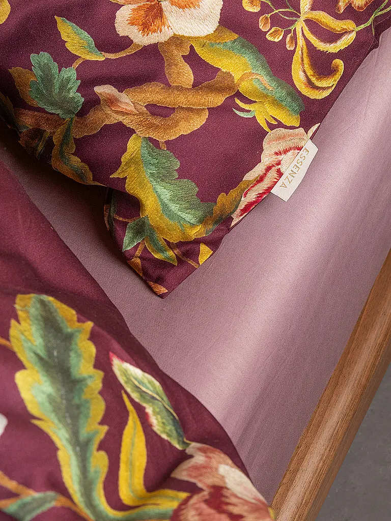 ESSENZA | Biancheria da letto in twill 70x90cm / 140x200cm ROSANELLA Malva / Vino |