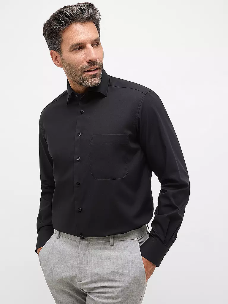 ETERNA | Camicia Comfort Fit | Nero