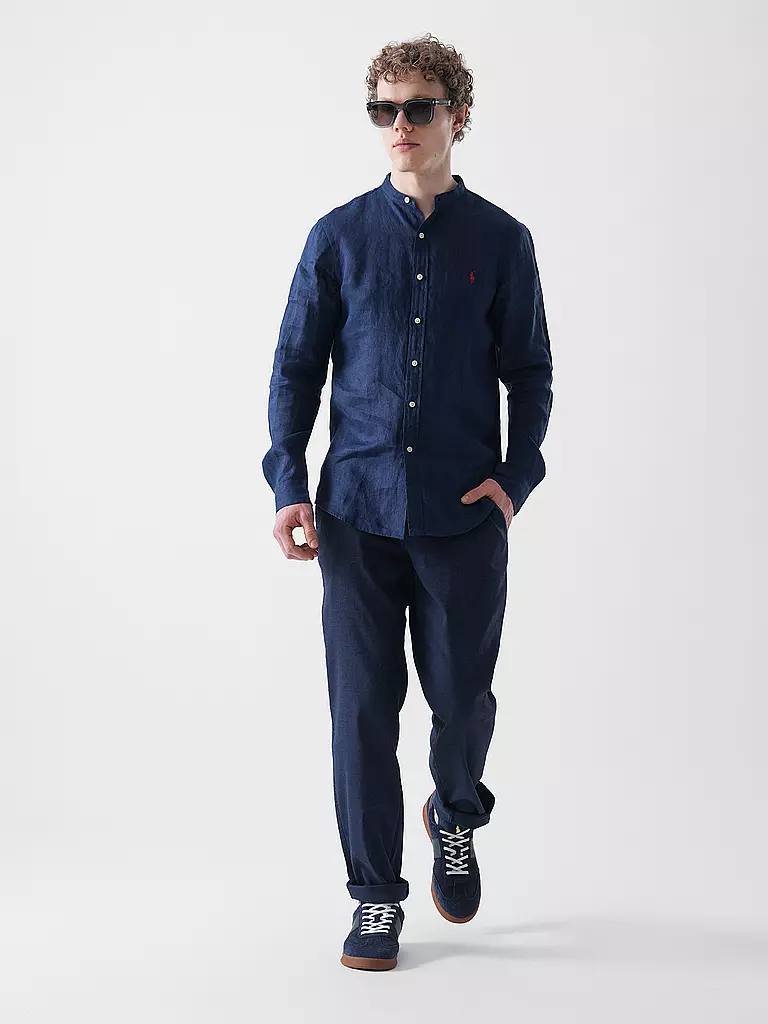 EUREX | Pantaloni di lino TILL | Blu scuro