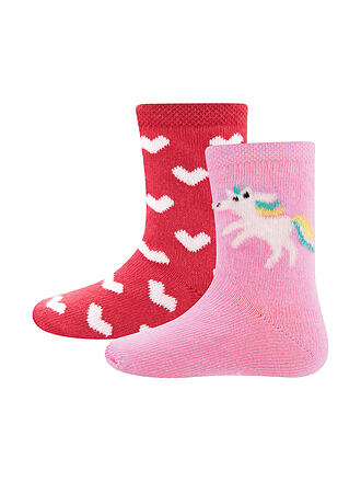 EWERS | Calzini per bambini confezione da 2 rosa/rosso