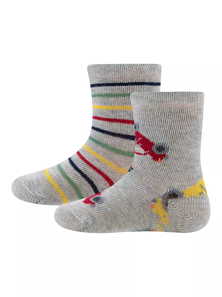 EWERS | Calzini da neonato, confezione da 2, grigio mélange | Grigio chiaro