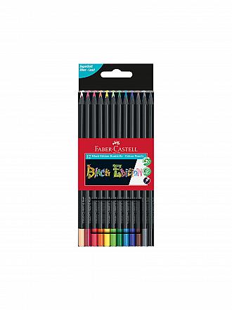 FABER-CASTELL | Pastelli colorati Black Edition, astuccio in cartone da 12