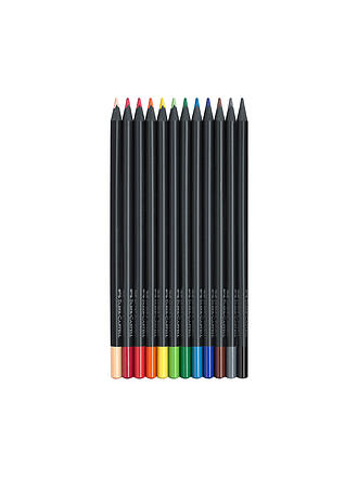 FABER-CASTELL | Pastelli colorati Black Edition, astuccio in cartone da 12