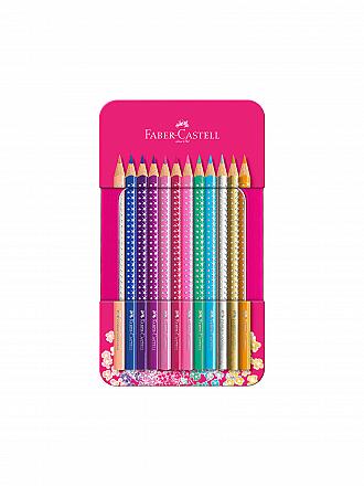 FABER-CASTELL | Sparkle Pastelli Colorati Astuccio in Metallo con 12 Pastelli Colorati Sparkle