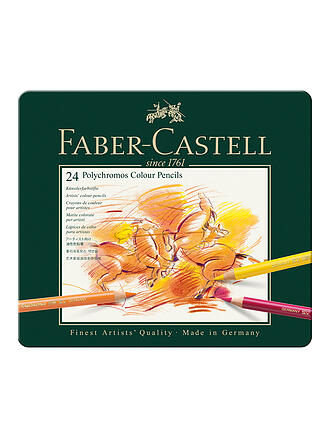 FABER-CASTELL | Pastelli colorati Polychromos, set da 24 in astuccio di metallo
