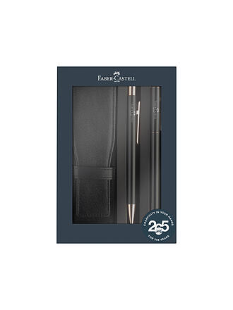 FABER-CASTELL | Set regalo penna stilografica media e penna a sfera Neo Slim nero/rosa