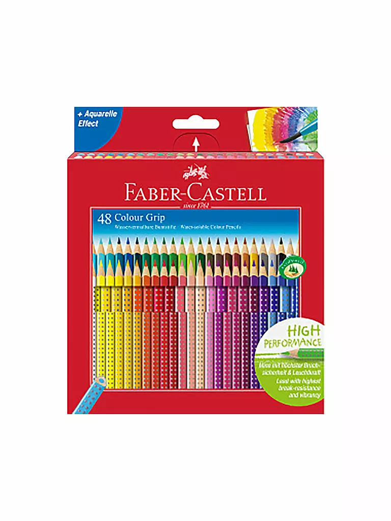 FABER-CASTELL | Colour Grip Matite colorate, astuccio in cartone da 48 | Senza colore