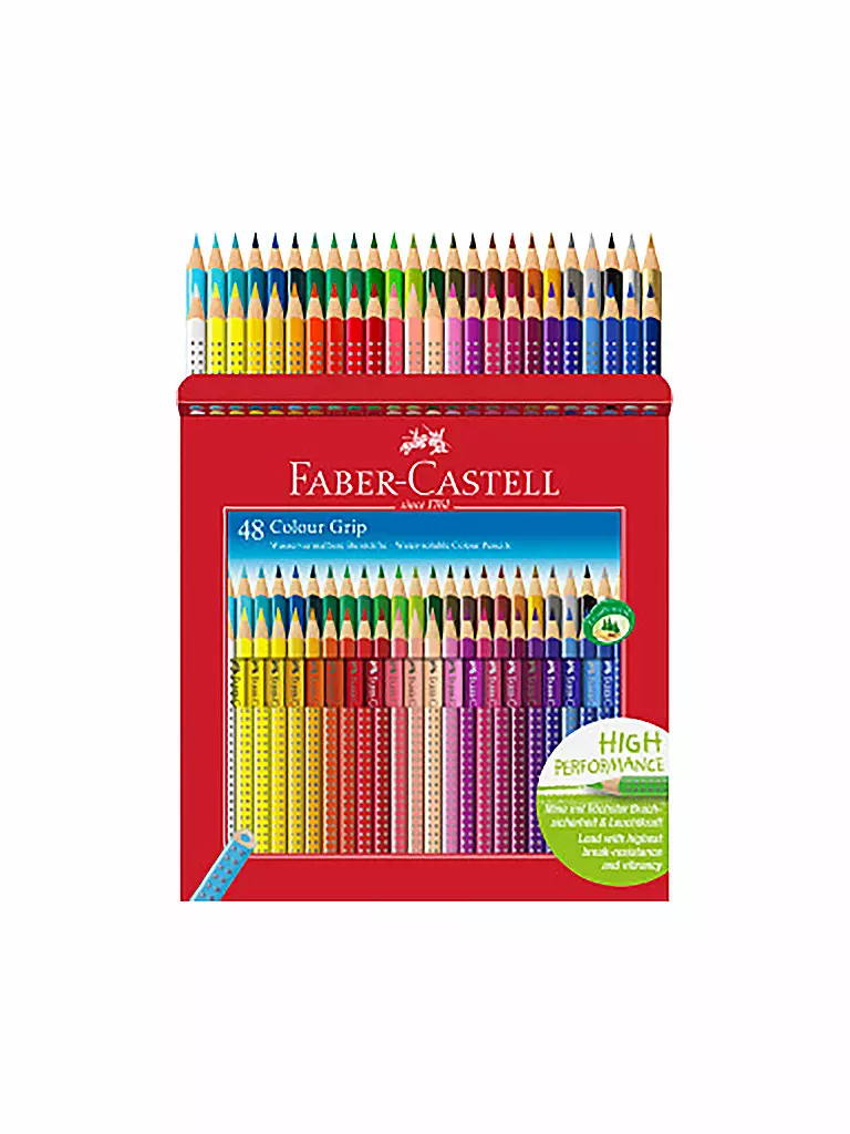 FABER-CASTELL | Colour Grip Matite colorate, astuccio in cartone da 48 | Senza colore