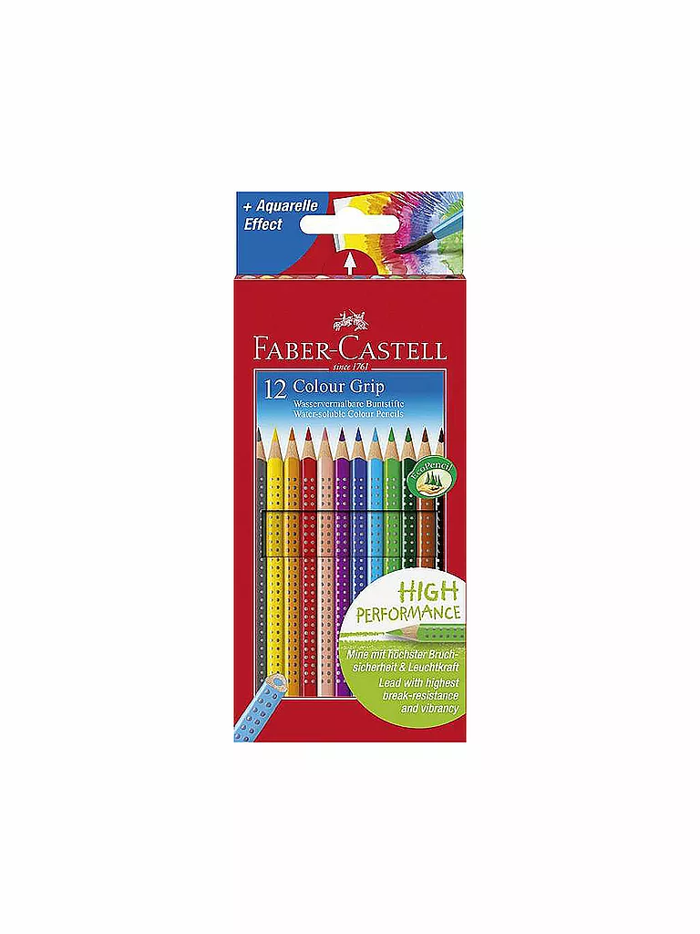 FABER-CASTELL | Colour Grip Pastelli colorati, astuccio di cartone da 12 | Senza colore