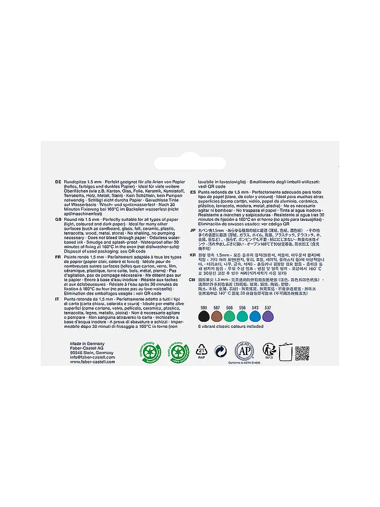 FABER-CASTELL | Goaf Kreativ Marker 1.5 Set 6 pz. Haven | Multicolore