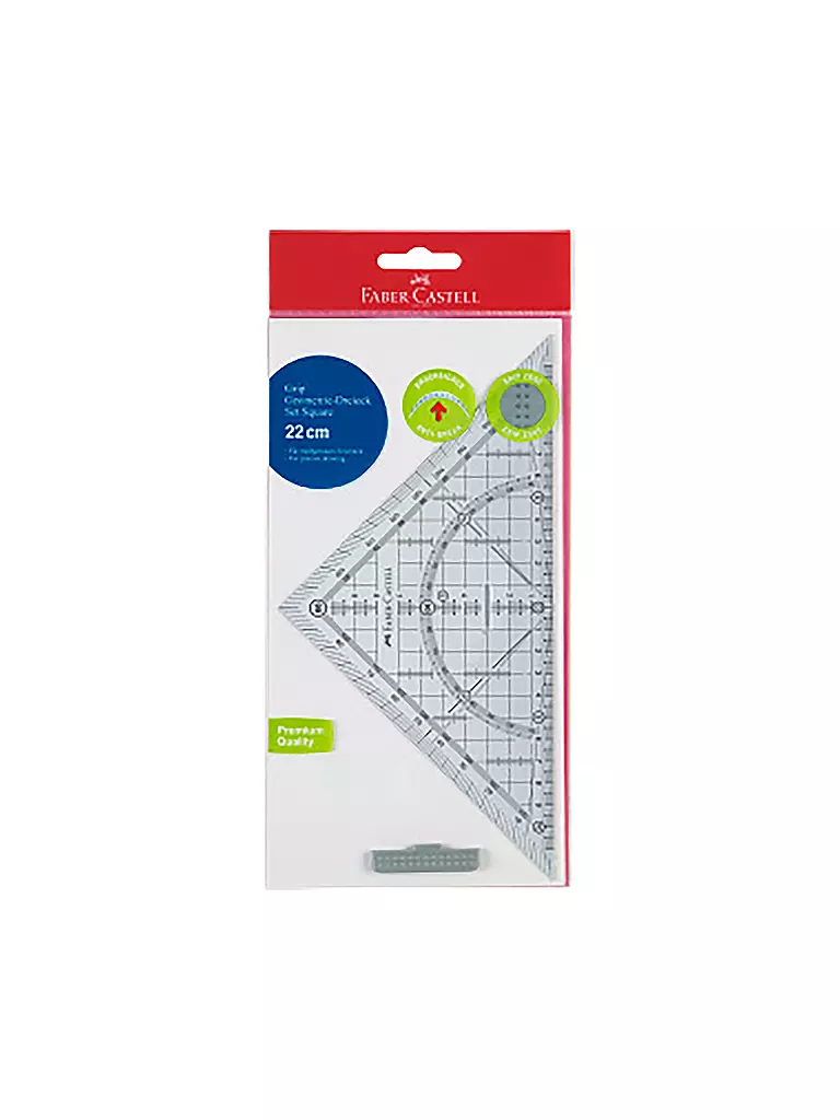 FABER-CASTELL | Grip Squadra geometrica grande con impugnatura | Senza colore