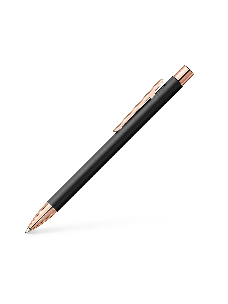 FABER-CASTELL | Neo Slim Penna a sfera in metallo nero con oro rosa | Nero