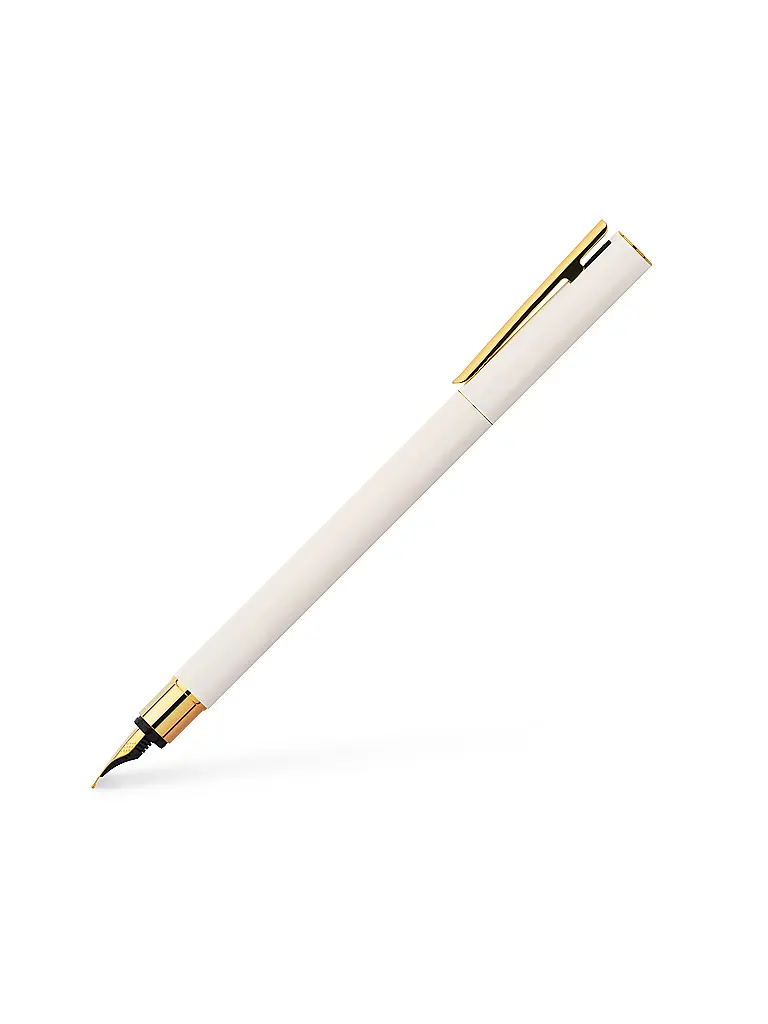 FABER-CASTELL | Neo Slim Penna stilografica, larghezza pennino F, oro marshmallow | Bianco