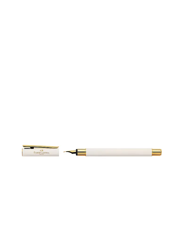 FABER-CASTELL | Neo Slim Penna stilografica, punta media, oro marshmallow | Bianco