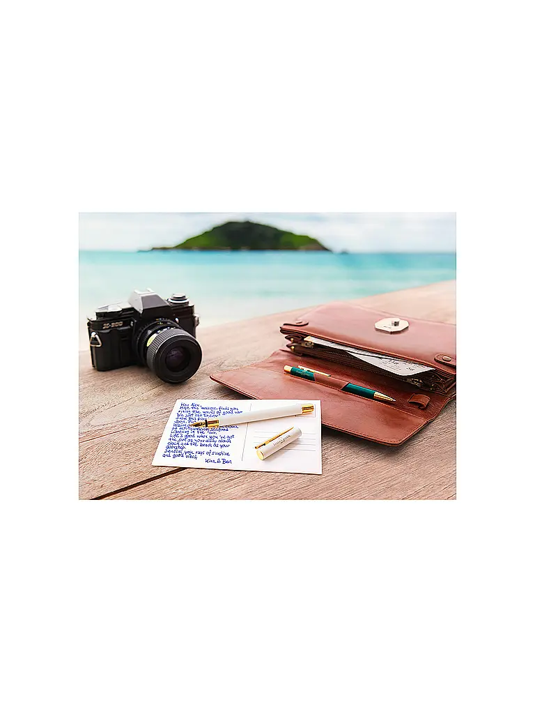 FABER-CASTELL | Neo Slim Penna stilografica, punta media, oro marshmallow | Bianco