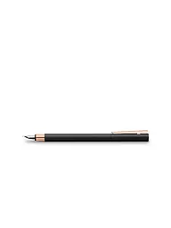 FABER-CASTELL | Neo Slim Penna stilografica in metallo, tratto M, nero con oro rosa | Nero