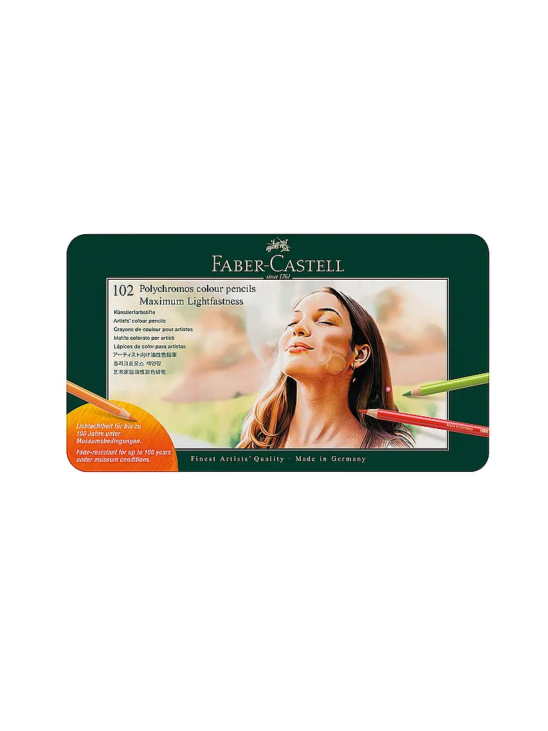 FABER-CASTELL | Pastelli colorati 102 pz. Polychromos in astuccio di metallo | 