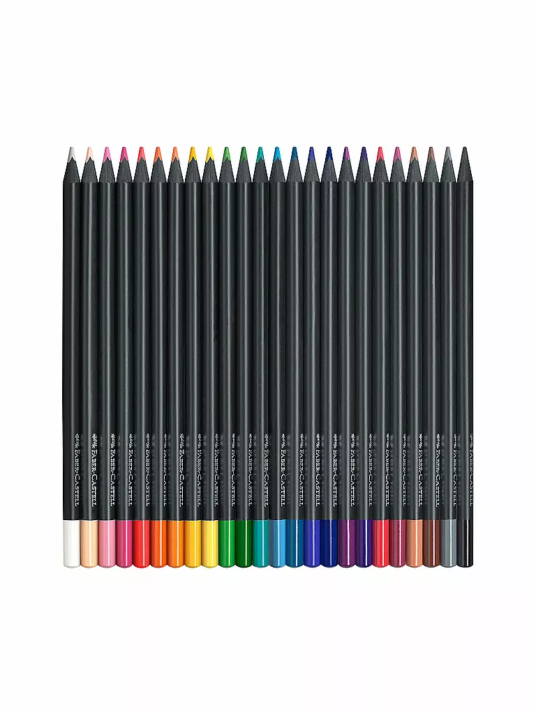FABER-CASTELL | Pastelli colorati Black Edition, astuccio in cartone da 24 | Senza colore