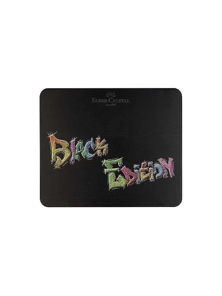 FABER-CASTELL | Pastelli colorati Black Edition, set da 100 in custodia di metallo | 
