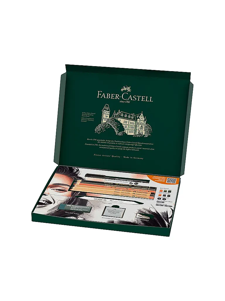 FABER-CASTELL | Pastelli colorati Set Discovery 17 pz. prodotti artistici a secco | Verde scuro