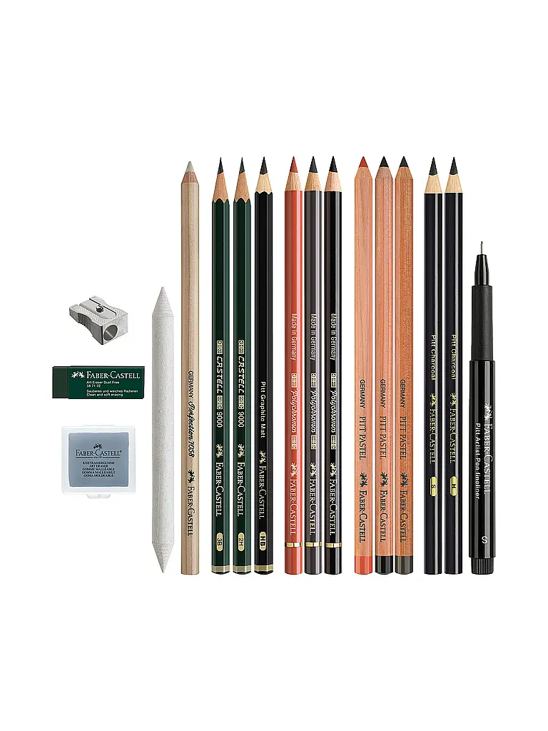 FABER-CASTELL | Pastelli colorati Set Discovery 17 pz. prodotti artistici a secco | Verde scuro