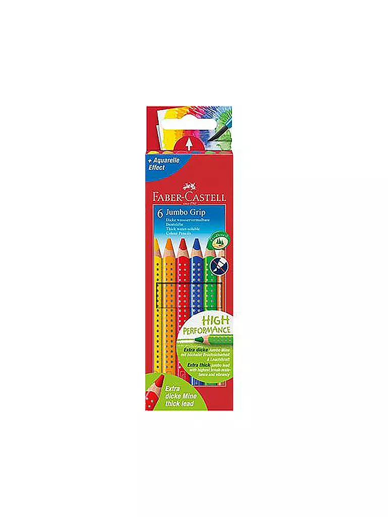 FABER-CASTELL | Pastello Jumbo Grip, astuccio di cartone da 6 | Senza colore