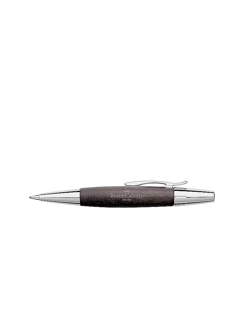 FABER-CASTELL | Penna a sfera "e-Motion (Legno Cromato Nero) | Senza colore
